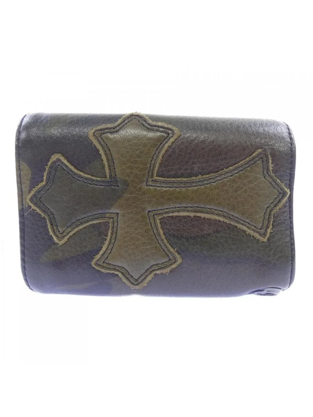 Chrome Hearts 3 Fold Crs Ball Cross Patch Wallet